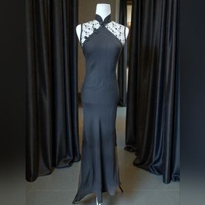 Vintage Black cheongsam-style dress Size S